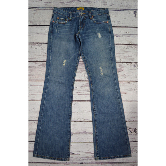 Nine DMBM Boot Cut Jeans Y2K Low Rise Women Junior Size 3‎ Medium Wash Blue - Picture 1 of 13
